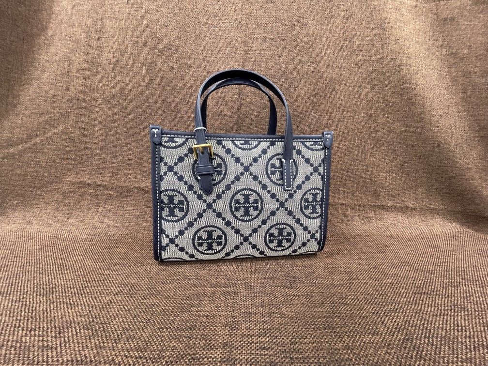 Tory Burch Mini T Monogram Tote Navy
