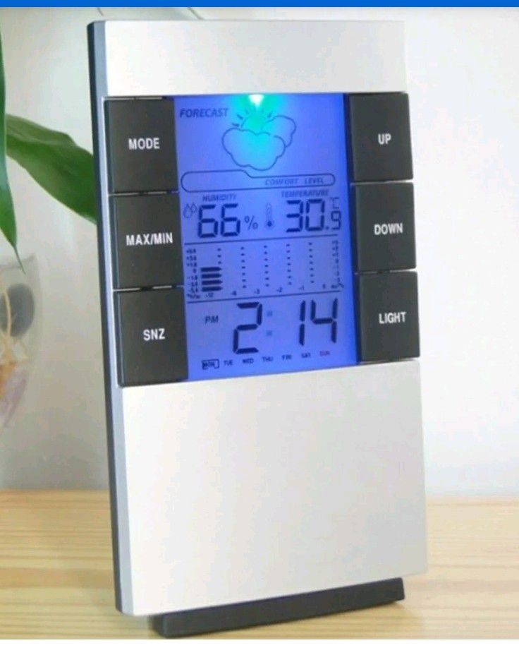 Digital Thermometer Hygrometer Calendar Clock Home Large LED Backlight Alarm Clock