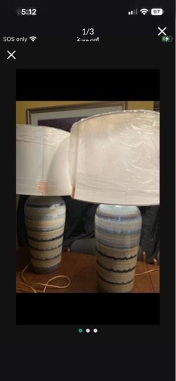 Pair of Ceramic Table Lamps with Shades