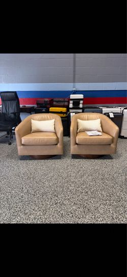 New modern swivel barrel chairs (2)
