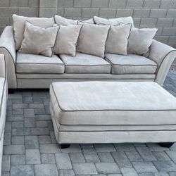 Sofa / Couch With Ottoman - Free Delivery 