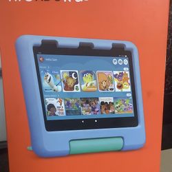 Amazon - Fire HD 8 Kids tablet, ages 3-7 | 3GB memory, 13-hr battery, 32GB, (2024 release) - Blue 