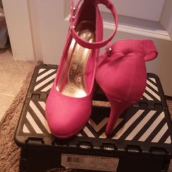 Pink Ankle Strap Heels