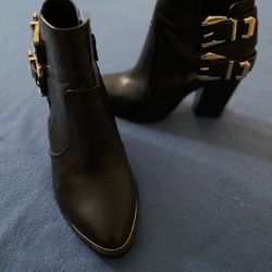 Black Leather Ankle Boots 