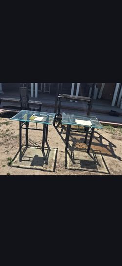 Pair glass tables
