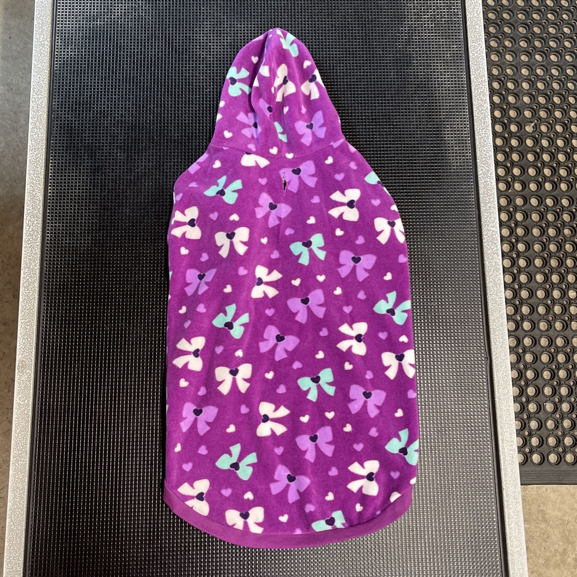 Purple Bow Fleece Hoodie For Dogs