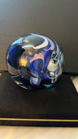 Art Glass Paperweight Signed ATLLP 2007 With Glow