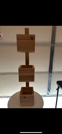 Wooden Hanging Planters and Stand