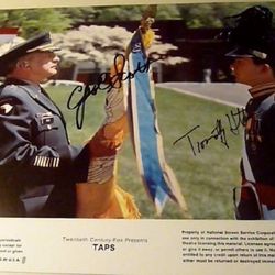 Autographs George C. Scott (Deceased) And  Timothy Hutton Hand  Signed 8x10 Color Photo Still Of Taps