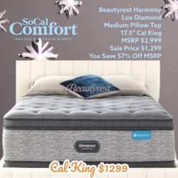 BeautyRest Harmony Lux Diamond Medium Pillow Top 17.5” Cal King