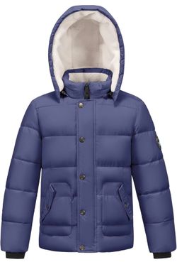 WULFUL Kids Boy's Winter Coat Detachable Hat Puffer Windbreaker Warm Cotton Jacket Parka Down Outdoor Coats