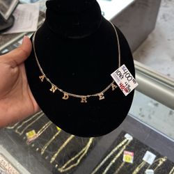 Andrea Name Necklace 18in 10k 4.8 Grams 