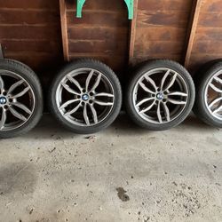 BMW 19” WHEELS AND GOOD YEAR TIRES, 245/45/19 RUN FLAT TIRES, $399