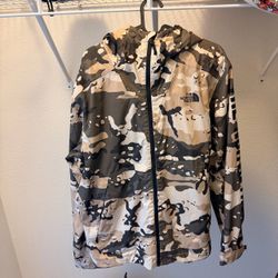 The North Face Men’s Camo Rain Jacket Waterproof Hooded Full Zip Shell Size M