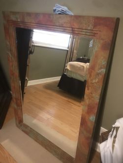 Copper Frame Beveled Mirror