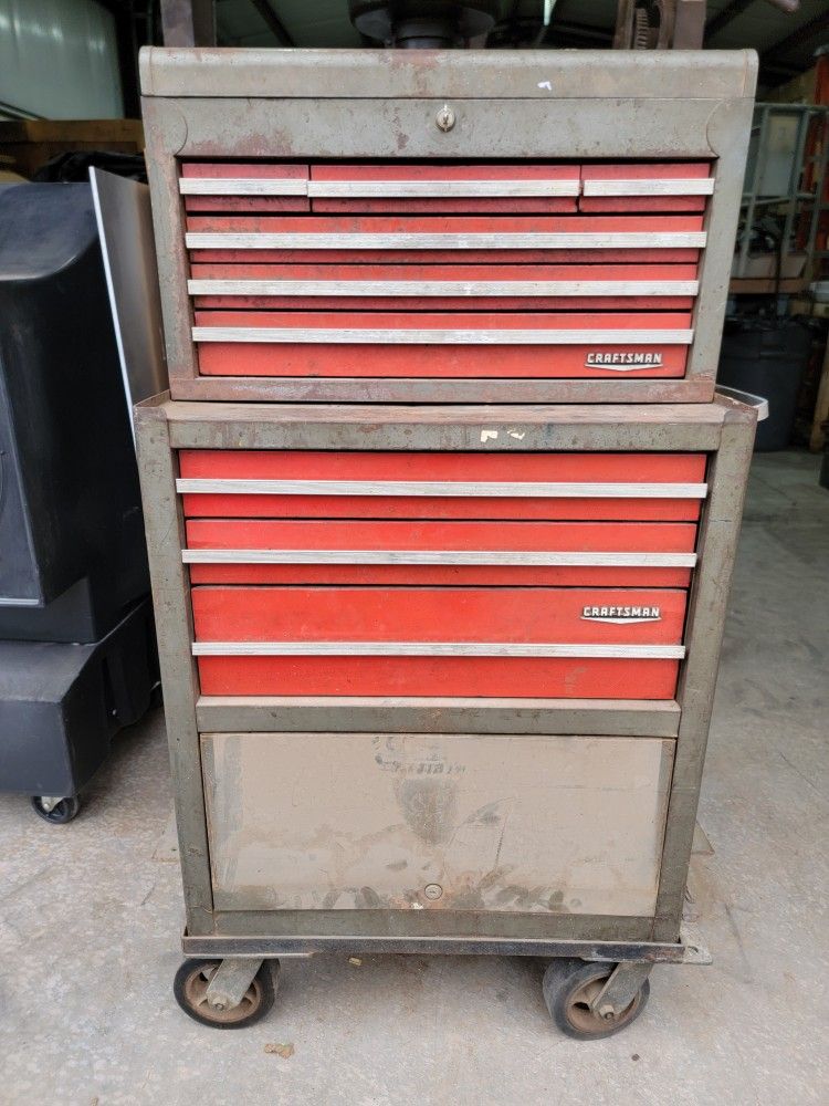 Vintage Craftsman Tool Box. Upper And Lower