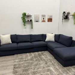 Navy Sectional Couch - Free Delivery 