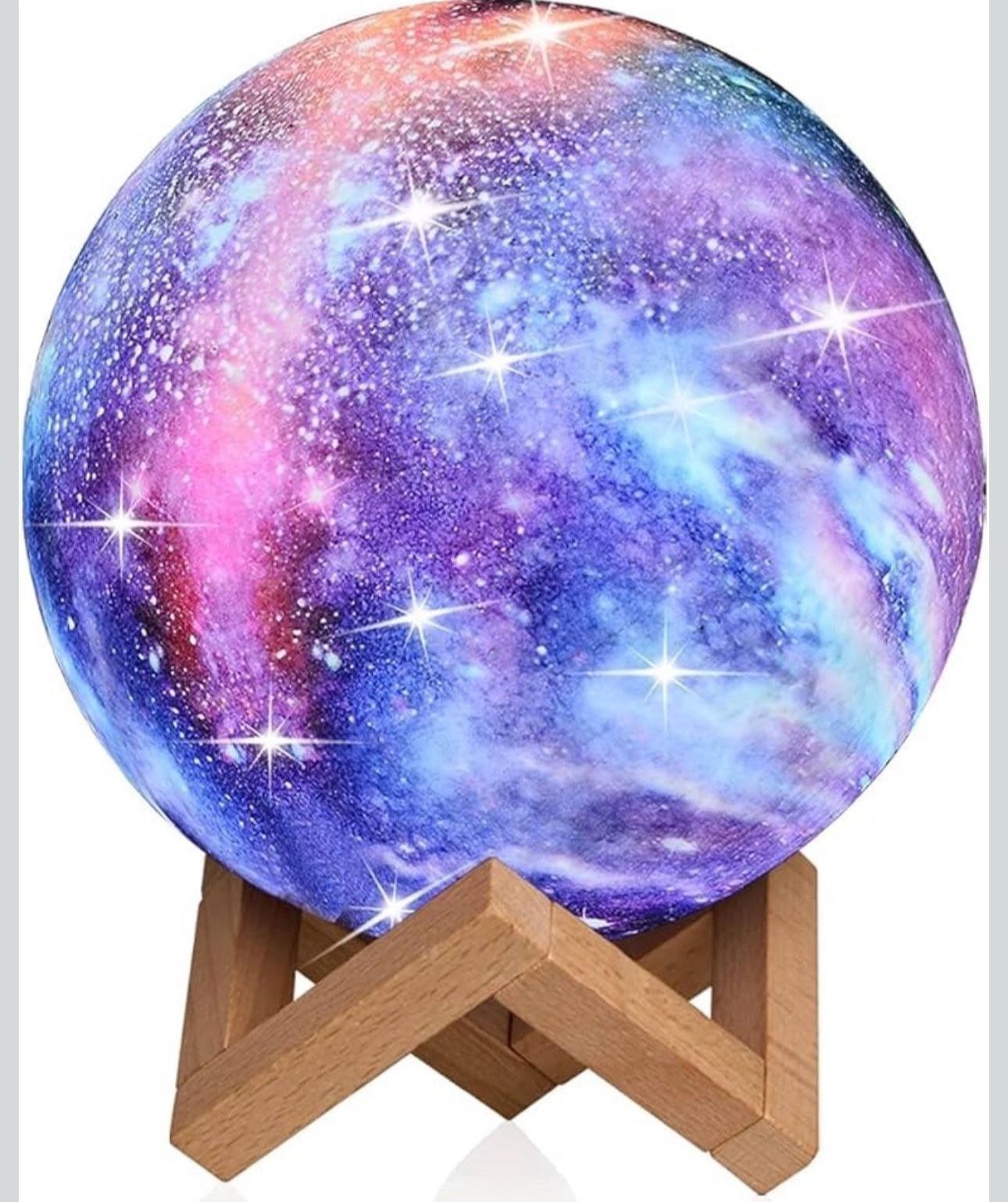 Moon Lamp, Kids Night Light Galaxy Lamp - 16 Colors Moon Light with Wood Stand Remote & Touch Control USB Rechargeable Gift for Girls&Boys Lover Birth