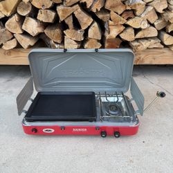 Camp Chef Rainier Dual Stove With Flattop ! 