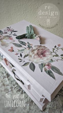 Upcycled Pink Floral Jewelry Boxe
