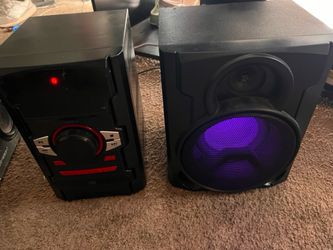 Black Bookshelf Speakers with LED Lighting