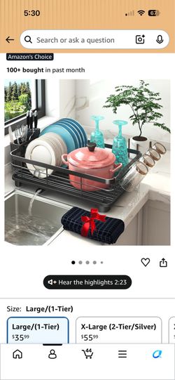 Dish Drying Rack, Dish Rack with Auto-Drain & Mat, Dish Drainers for Kitchen Counter, Glass Organizer for 4 Cups, 3 Slots Utensil Holde