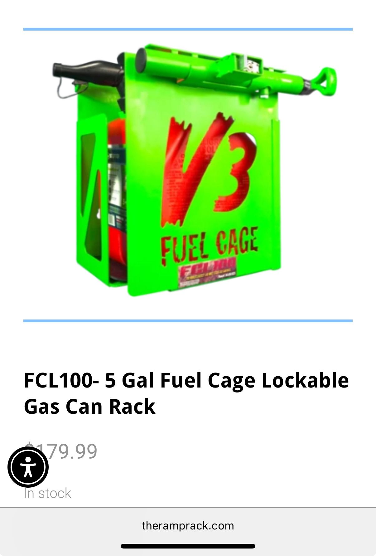 5 Gal Fuel Cage Lockable Gas Can Rack
