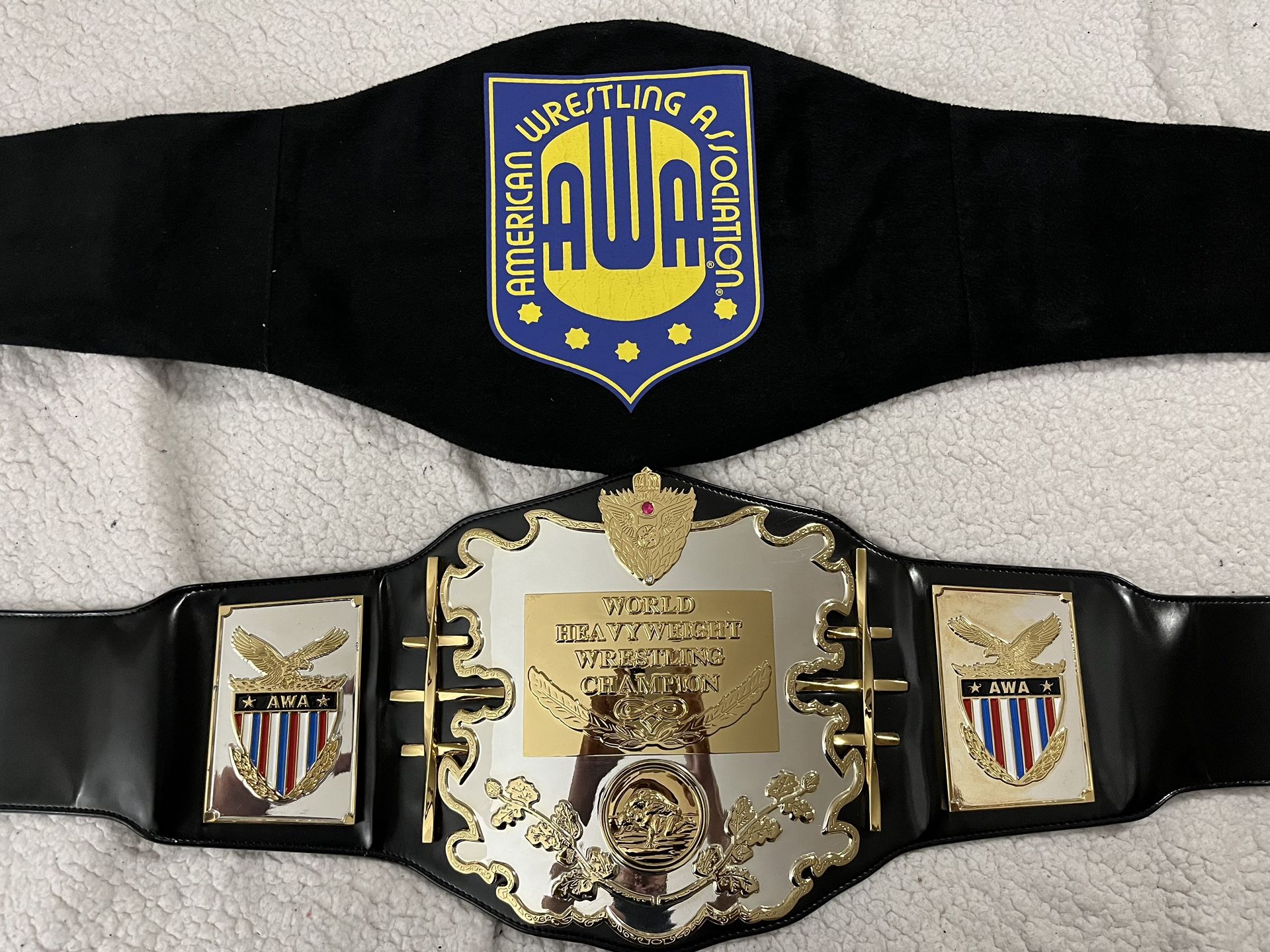 RARE AND EXTREMELY LIMITED FIGURES INC AWA WRESTLING CHAMPIONSHIP BELT