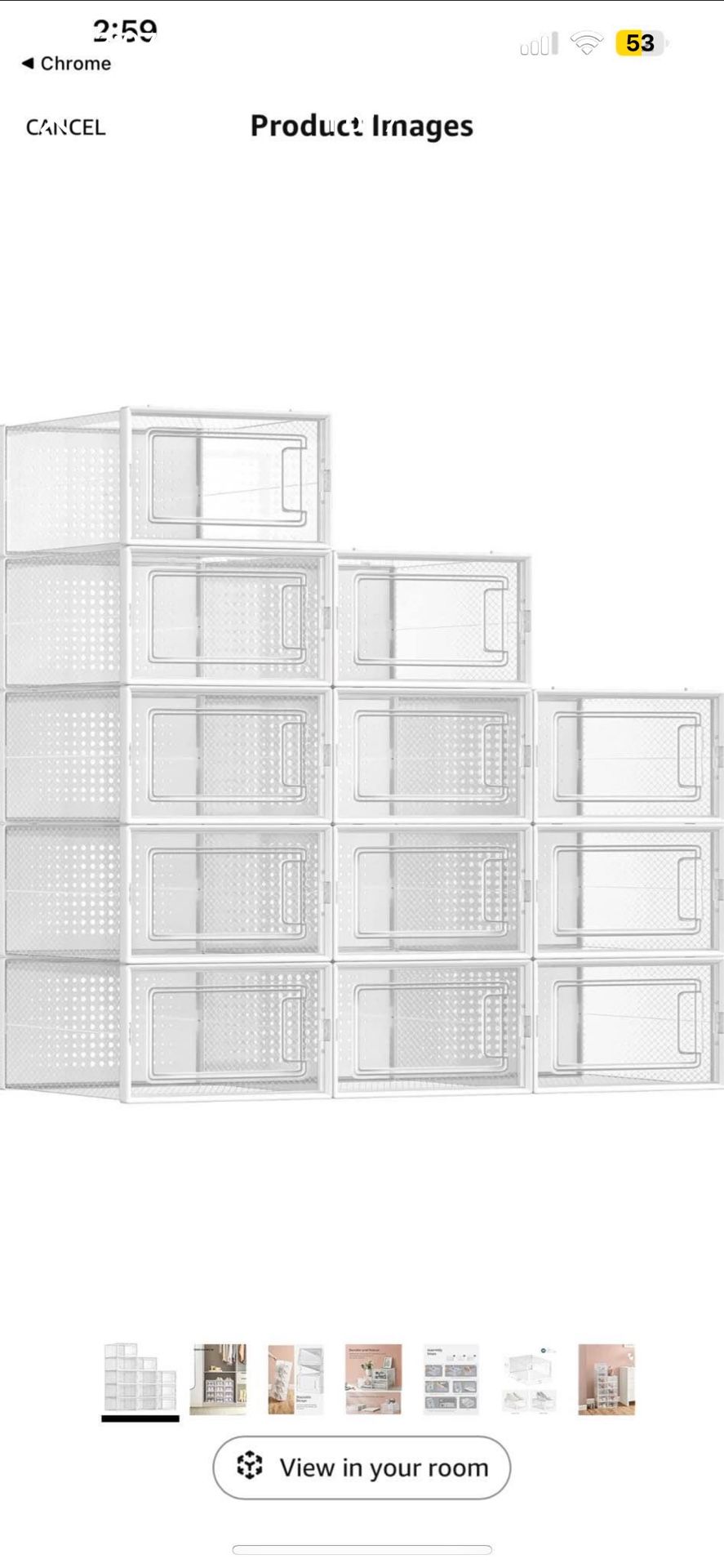 Shoe Boxes, Pack of 11 Shoe Storage Organizers, Stackable Clear Plastic Boxes for Closet, Sneakers,
