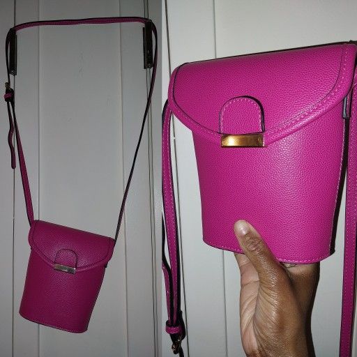 Hot Pink, Small, Faux Leather, Purse