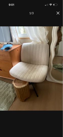 LOW PRICE MOVING- BOUCLE CRISS CROSS CHAIR