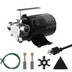 120V Electric Water Pump - 330 GPH Utility Pump, 1/10 HP for Rain Barrel