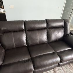 Brown Leather Reclining Furniture Set Or Separate.