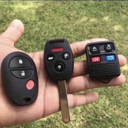 Llaves Keys Fobs Honda Cut And PROGRAMMED TOYOTA HONDA JEEP GM HONDA NISSAN INFINITI 