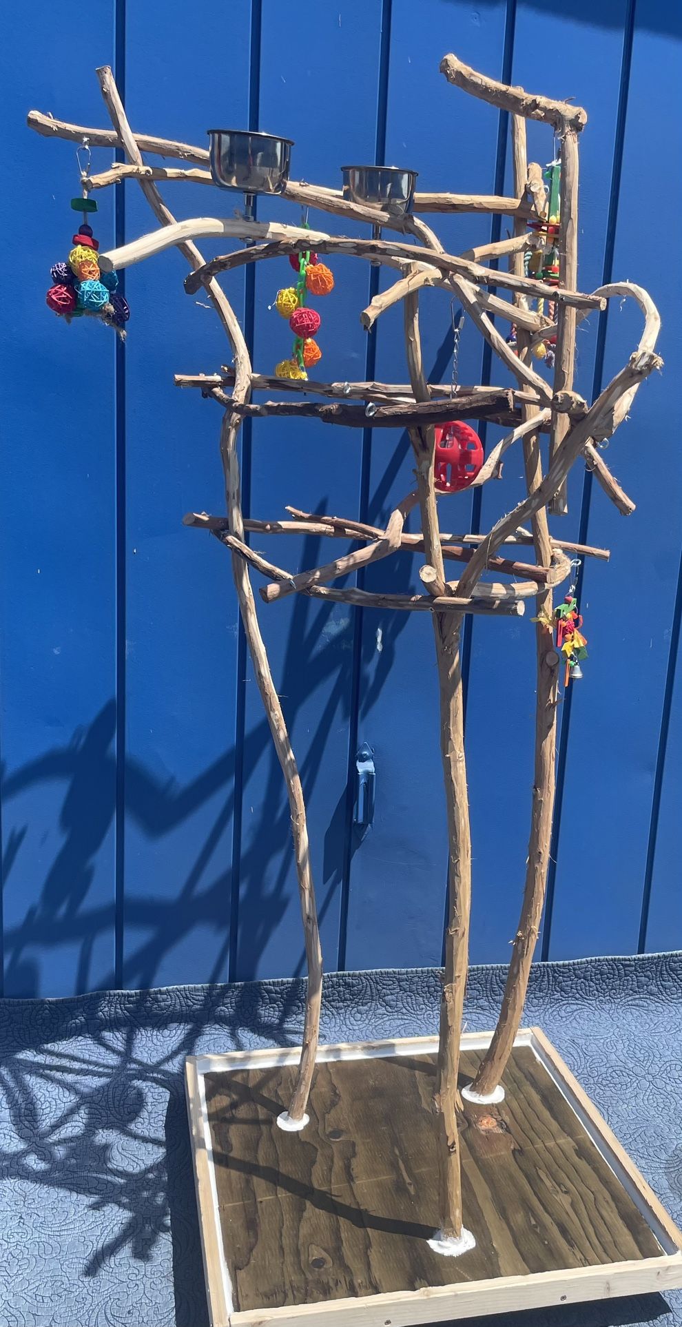 Funky Curvy Small Bird Perch Tree … Custom Made With Hard Durable Ribbon Wood 🪵! 👍🏼