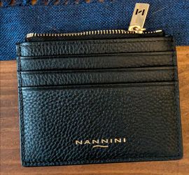 Nannini Black Leather Card Holder Wallet