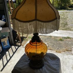 Mid Century Amber Lamp