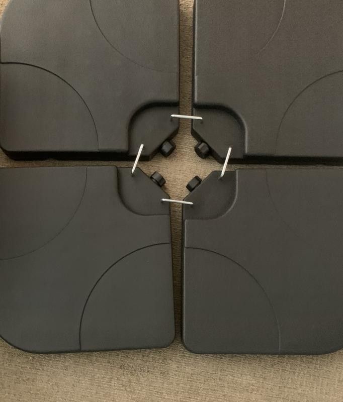 4-Piece Patio Umbrella Stand Square Base Plate Set