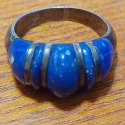 Blue Lapis Lazuli Azul 970 Sterling Silver Plata Ring