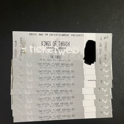 Concert Tickets: Kings Of Thrash, Gravel, Wrath - ALL AGES Concert @The Forge - Joliet, IL (6/17/24 @7:30pm) x9 - Selling All Together For Price
