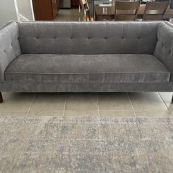 Tufted Gray Sofa Couch