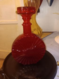 Rare sunburst ruby red decanter