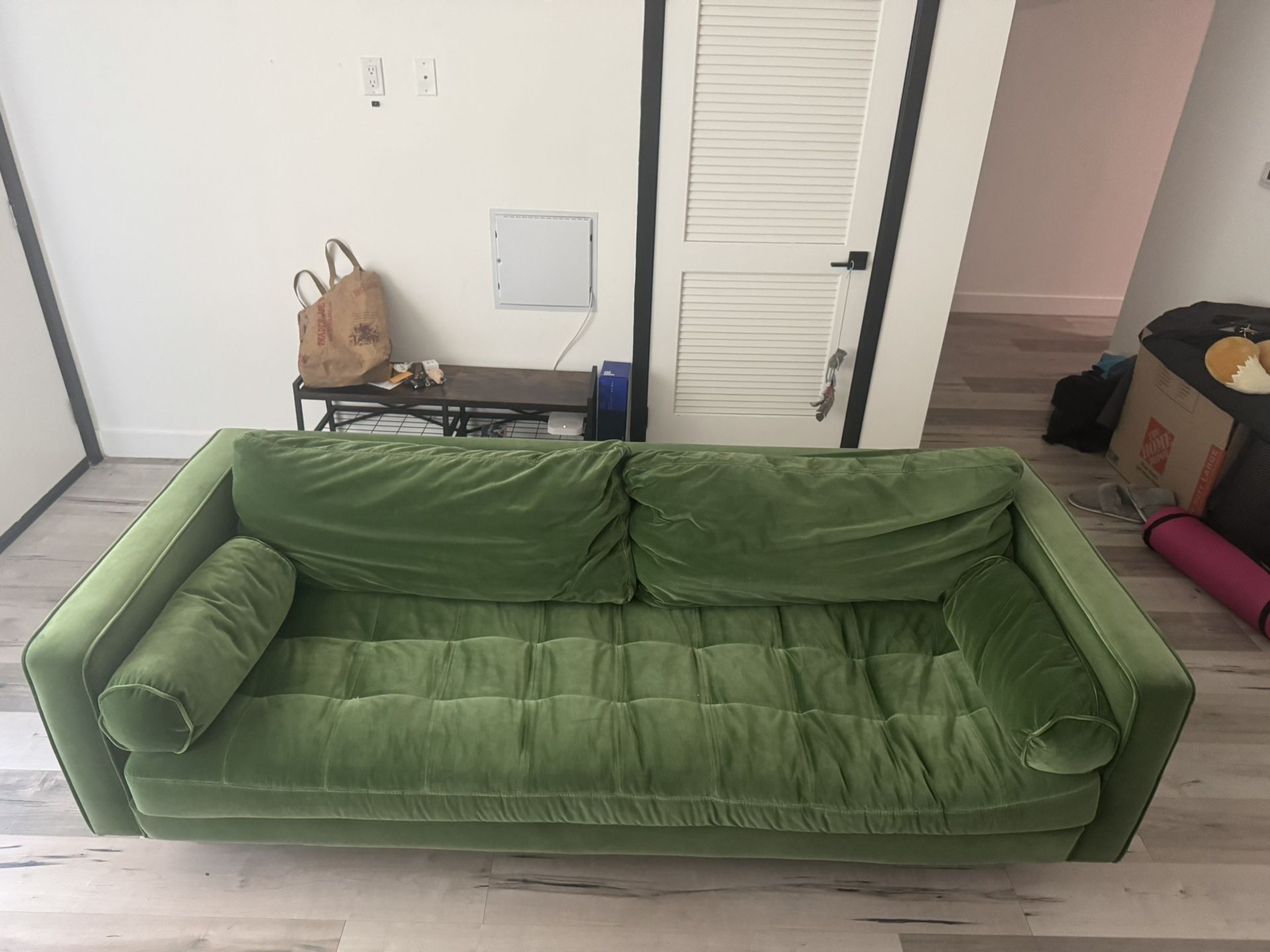 Article Sven 88” Sofa in Grass Green Velvet