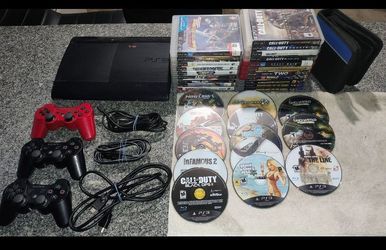 Sony PlayStation 3 Super Slim 250GB CECH-4001B W/30+ Games