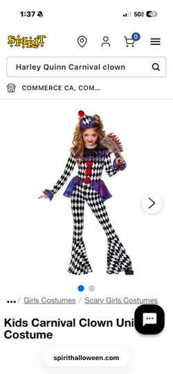 Kids Carnival Clown Halloween Costume