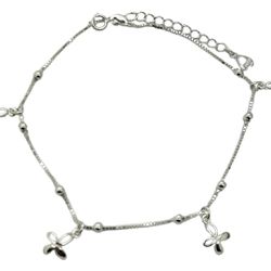 925 Silver Butterfly Anklet 9+1 1/2” Extension. 