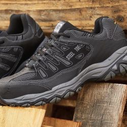 Skechers Mens Cankton Steel Toe Construction Shoe – Electrical Hazard Rated, Mem