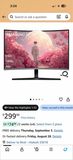 Samsung curve 32”