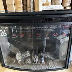 Furrion 26" Fireplace Curved Glass - #FF26C15A-BL / 120V - 1500W - Ship Damage (#11)