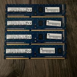 Kingston 4GB DDR3 PC3L-12800U 1Rx8 (4 Pieces So 16gb Of Ram)